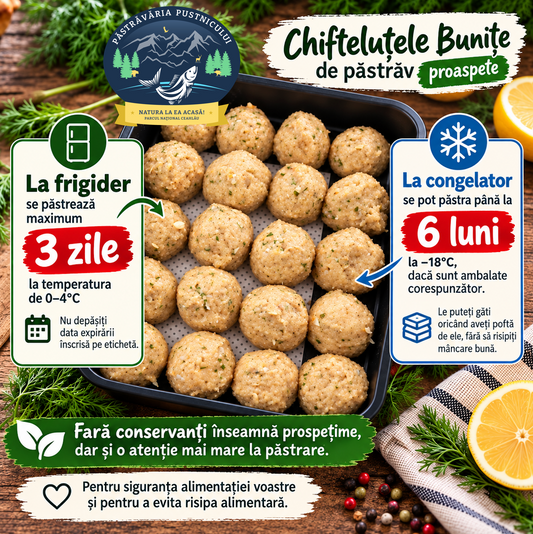 #clientii-intreaba Termenul de valabilitate al chiftelutelor proaspete - 3 zile la frigider, 6 luni la congelator