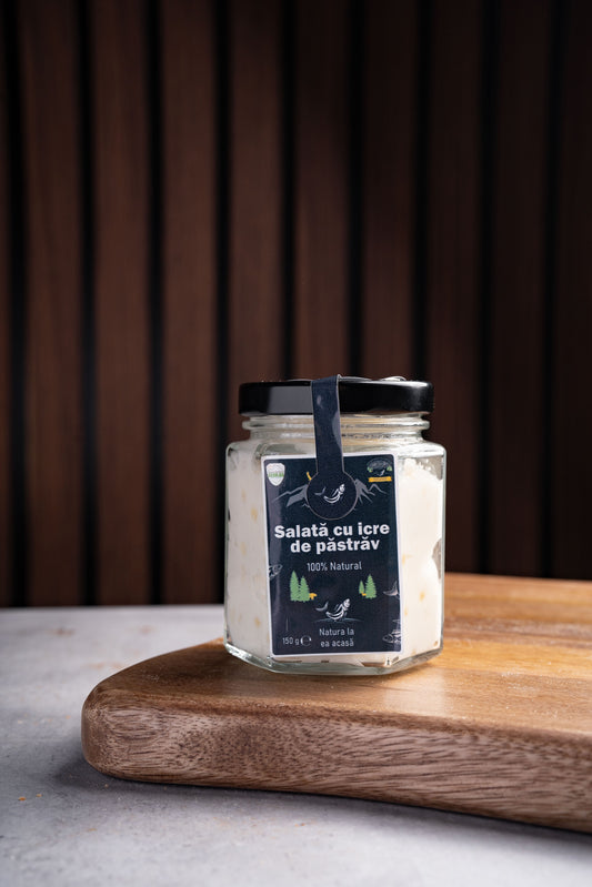 Salată de icre cu păstrăv afumat